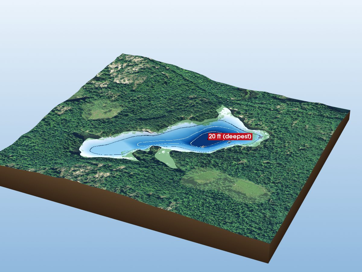 Depth map of Little Duck Lake