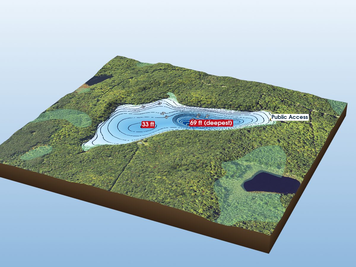 Depth map of Little Duck Lake