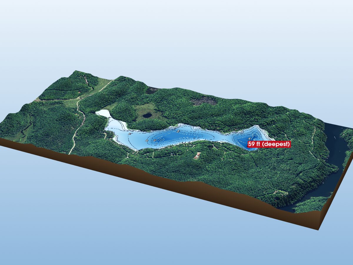 Depth map of Little Dudmon Lake
