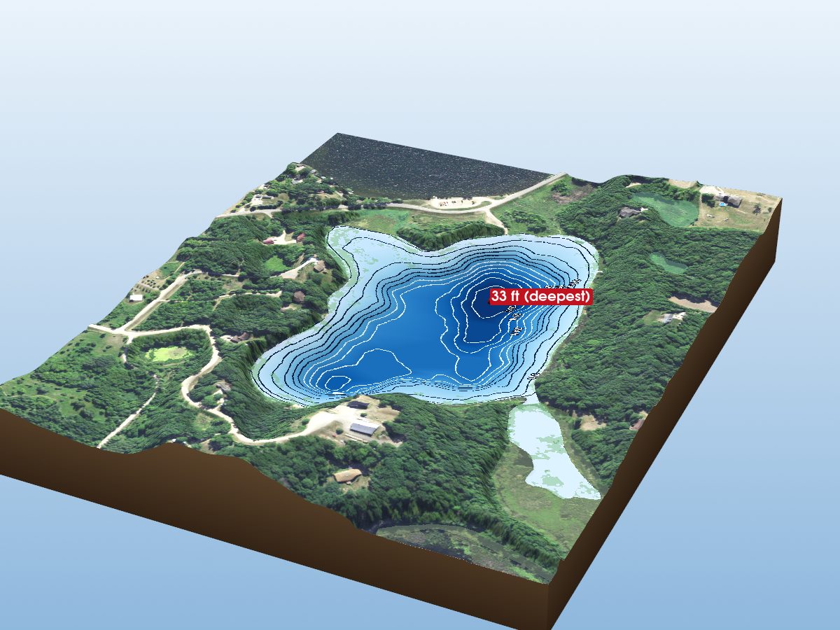 Depth map of Little Eagle Lake