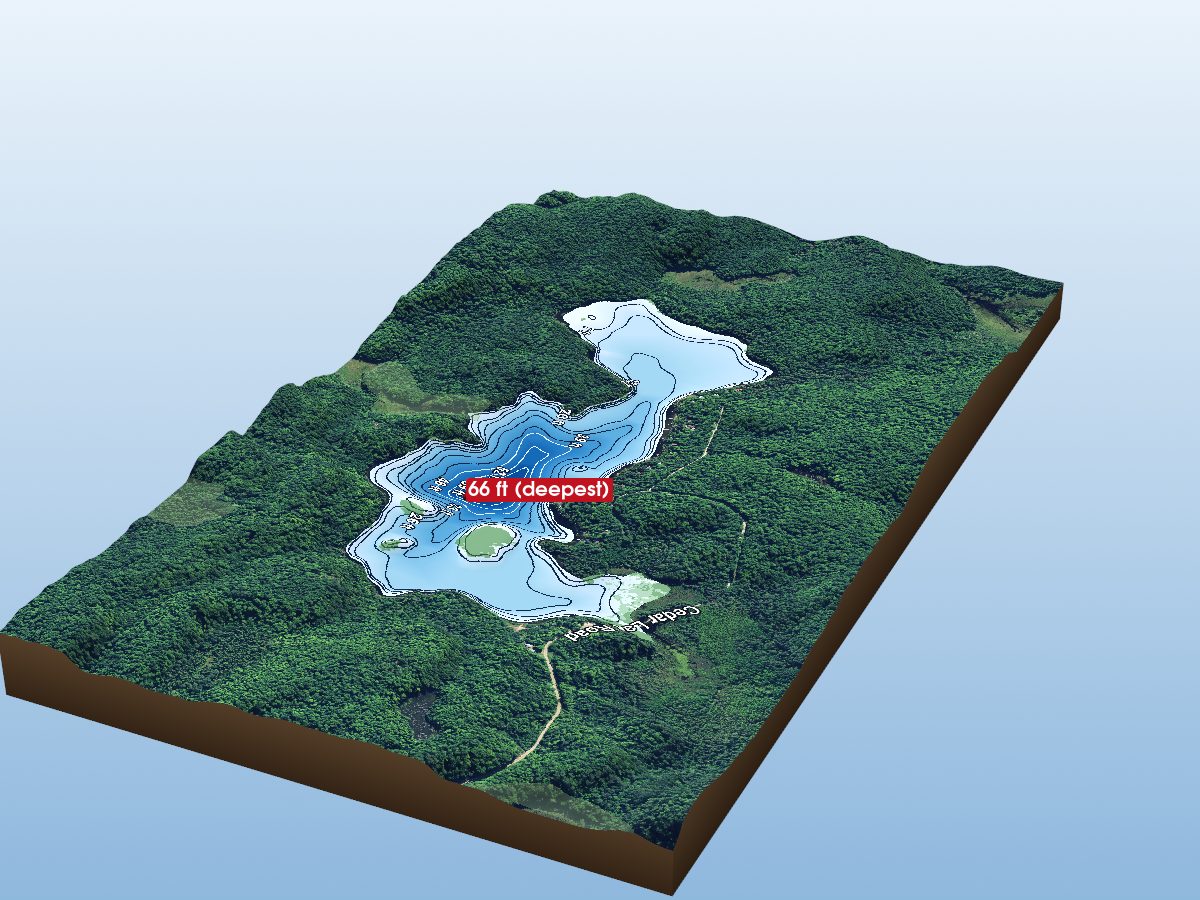Depth map of Little Esson Lake