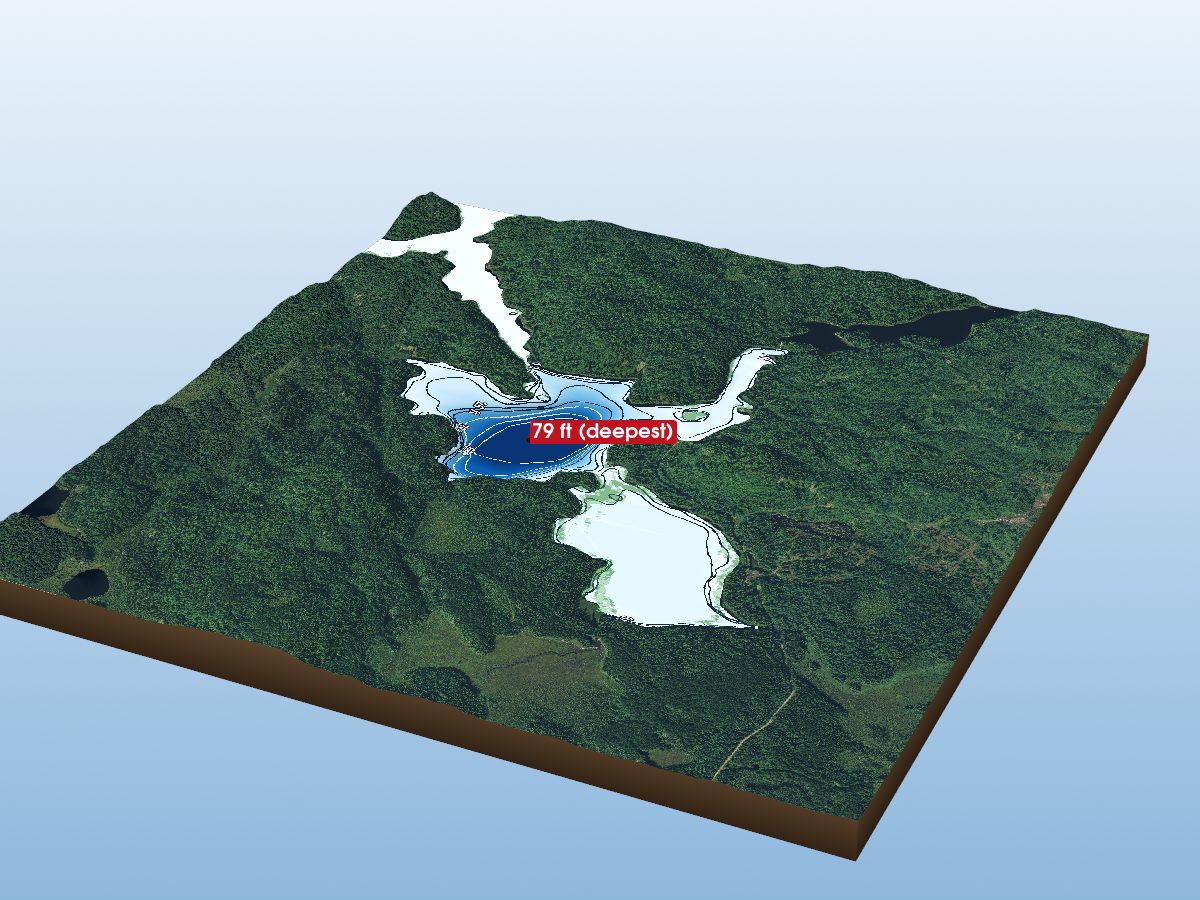 Depth map of Little Eye Lake