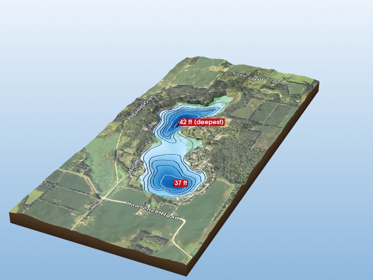 Depth map of Little Fish Lake