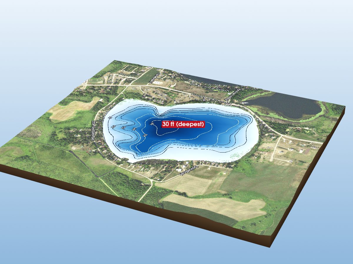 Depth map of Little Floyd Lake