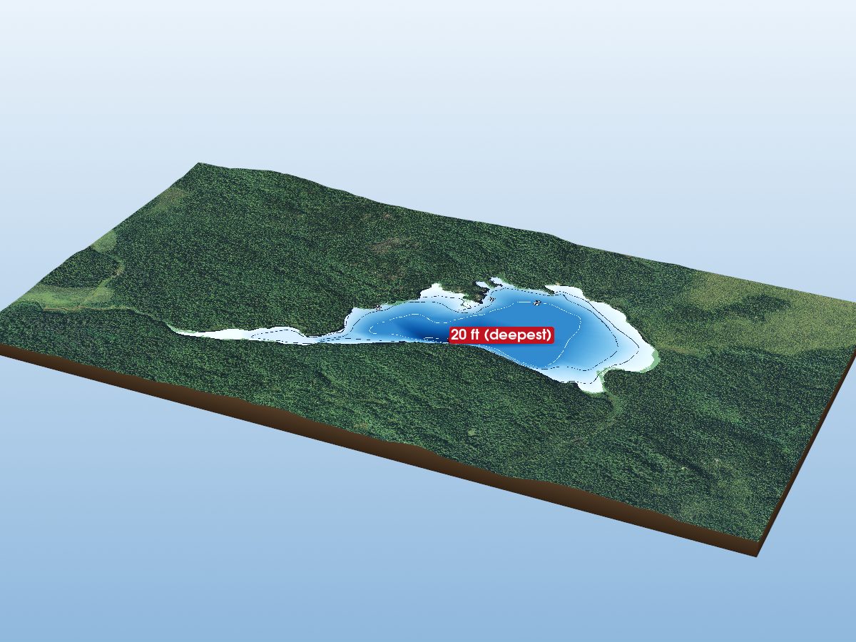 Depth map of Little Fry Lake