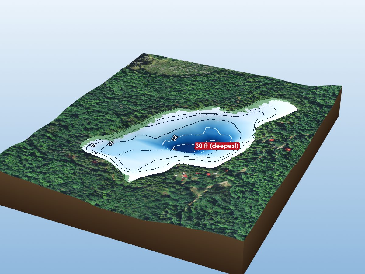 Depth map of Little Garvin Lake