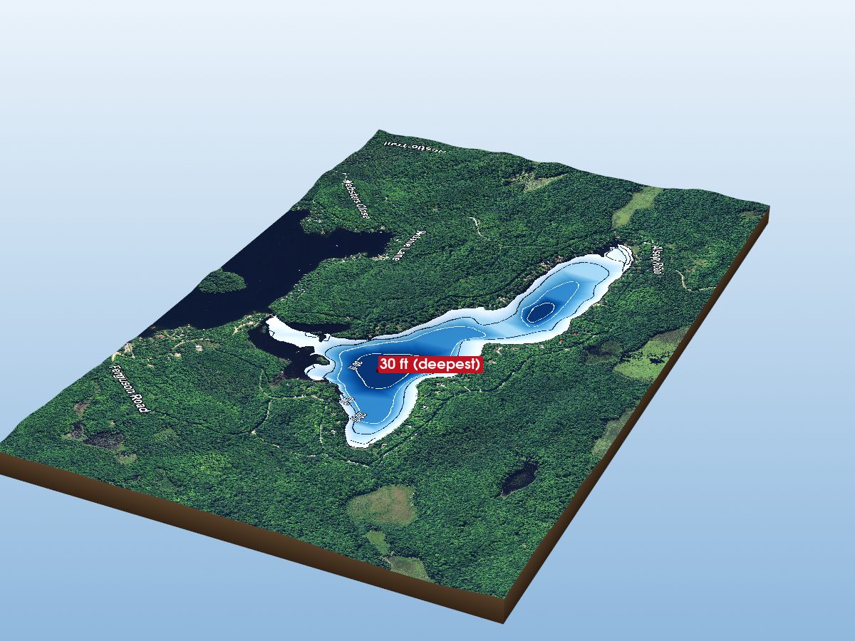 Depth map of Little Glamor Lake
