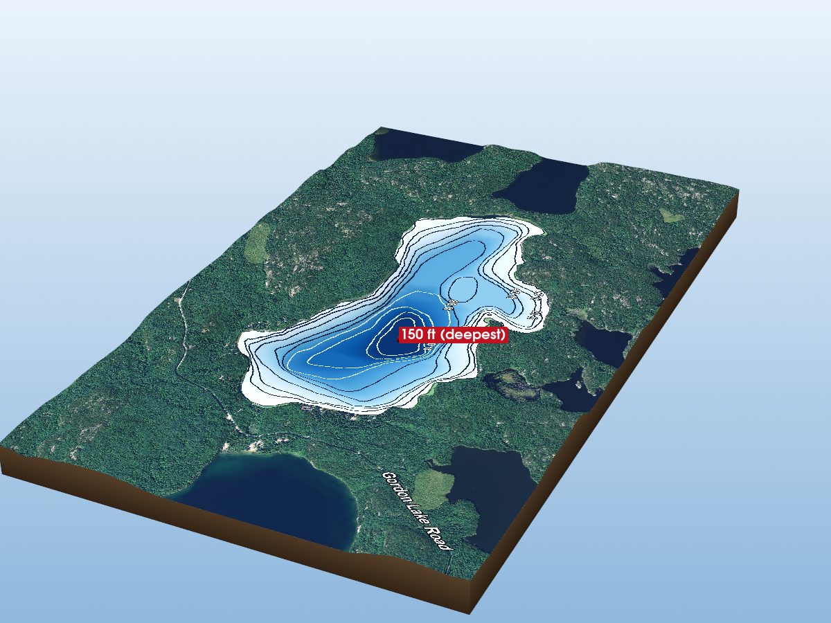 Depth map of Little Gordon Lake
