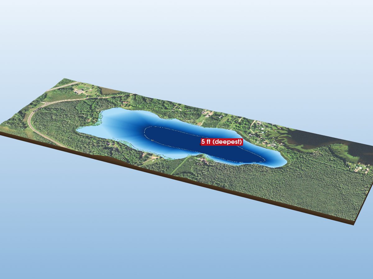 Depth map of Little Grand Lake