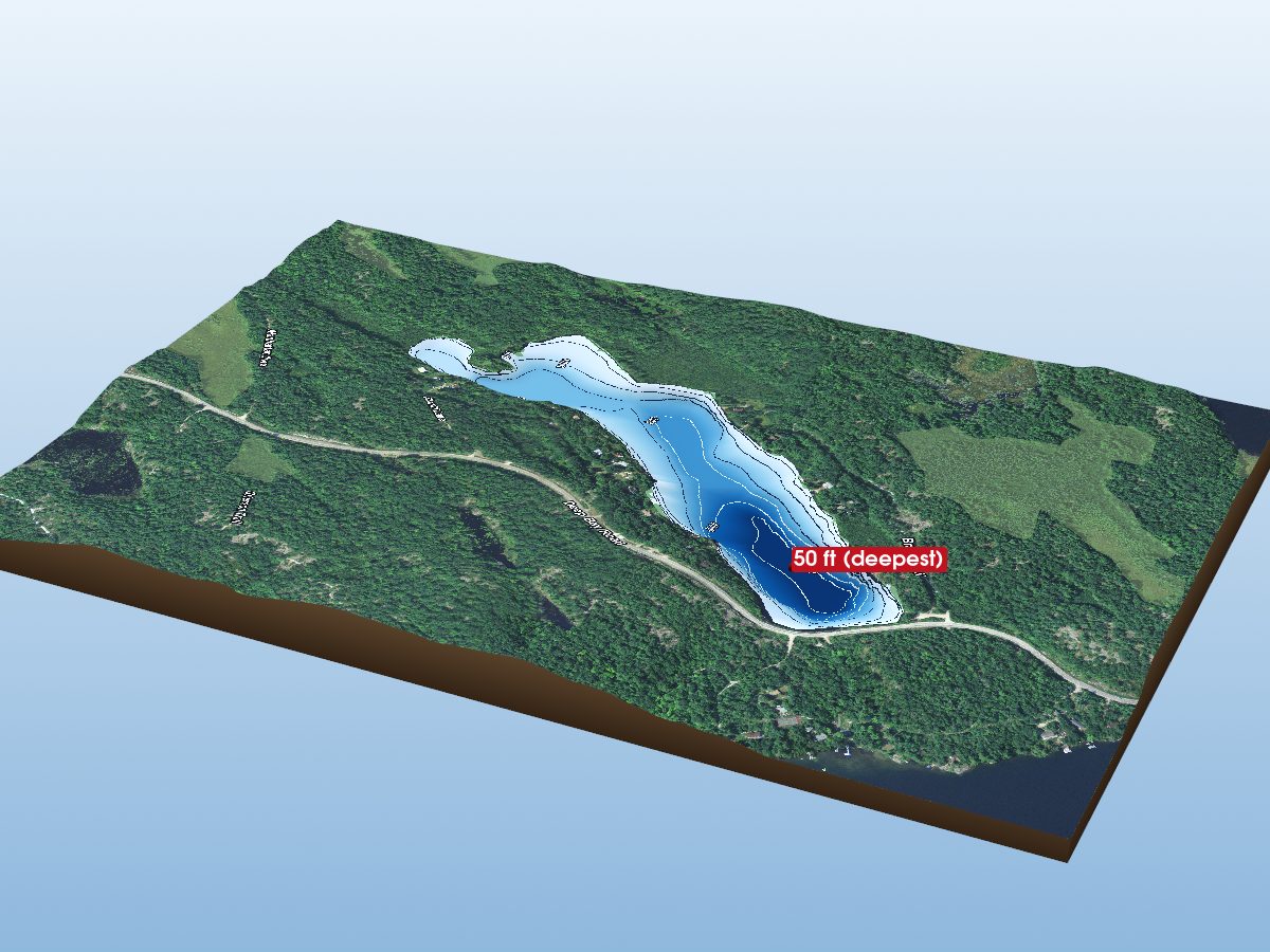 Depth map of Little Gull Lake