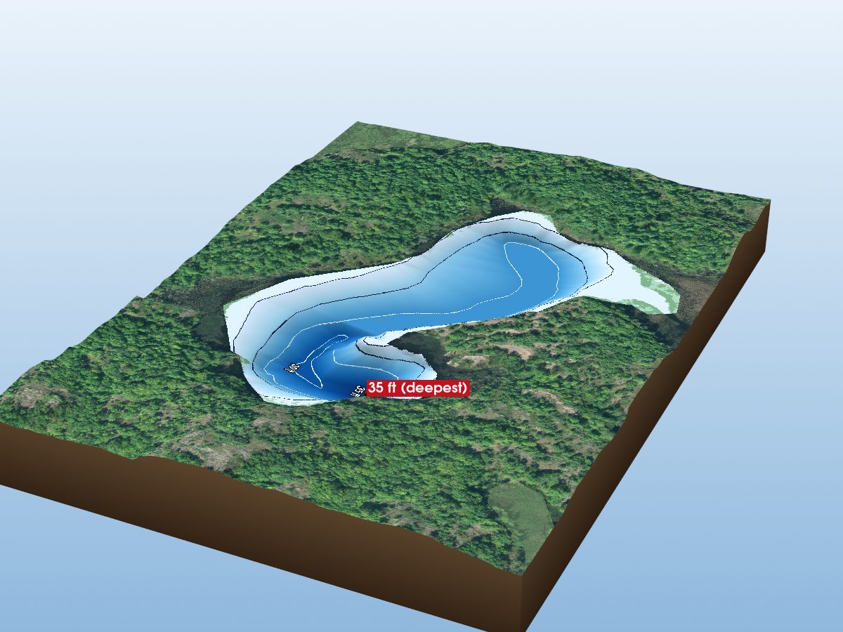 Depth map of Little Gull Lake