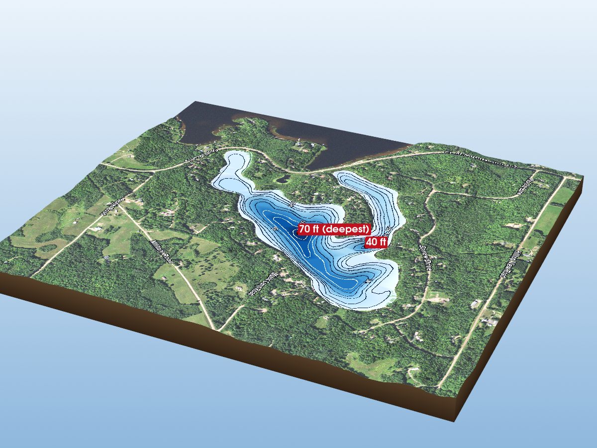 Depth map of Little Hanging Horn Lake