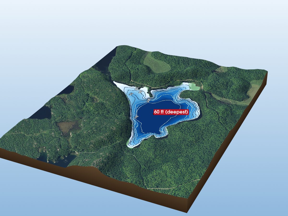 Depth map of Little Hannah Lake