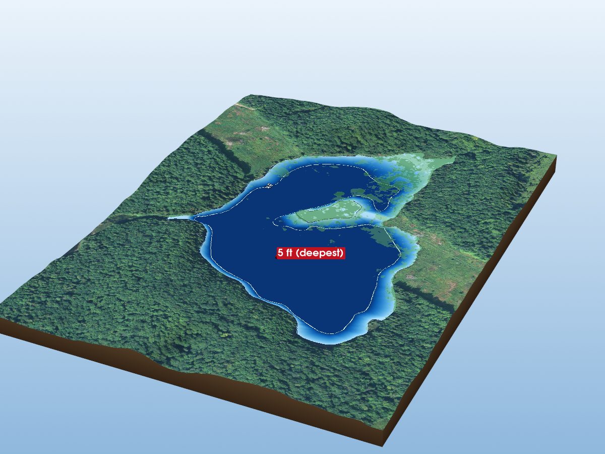Depth map of Little Harburn Lake