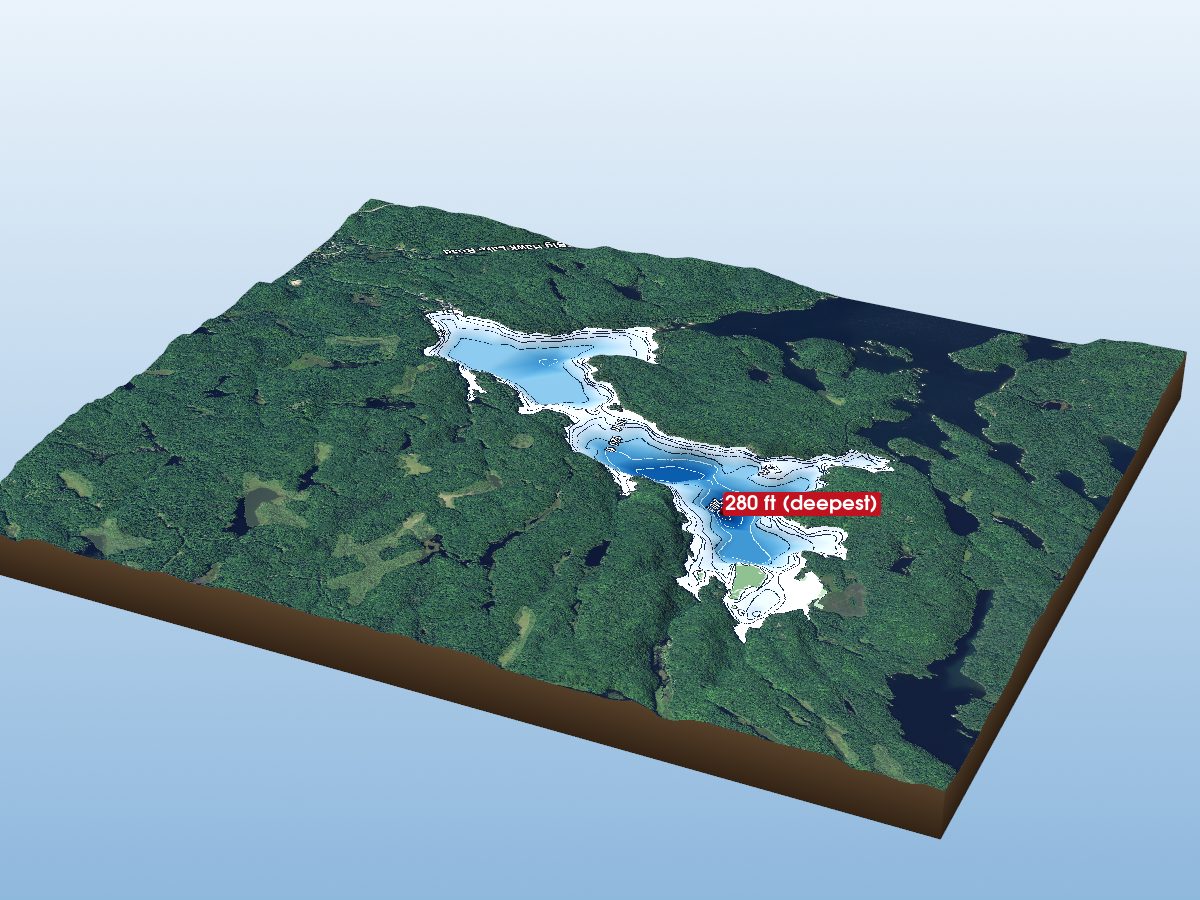 3D depth map of Little Hawk Lake