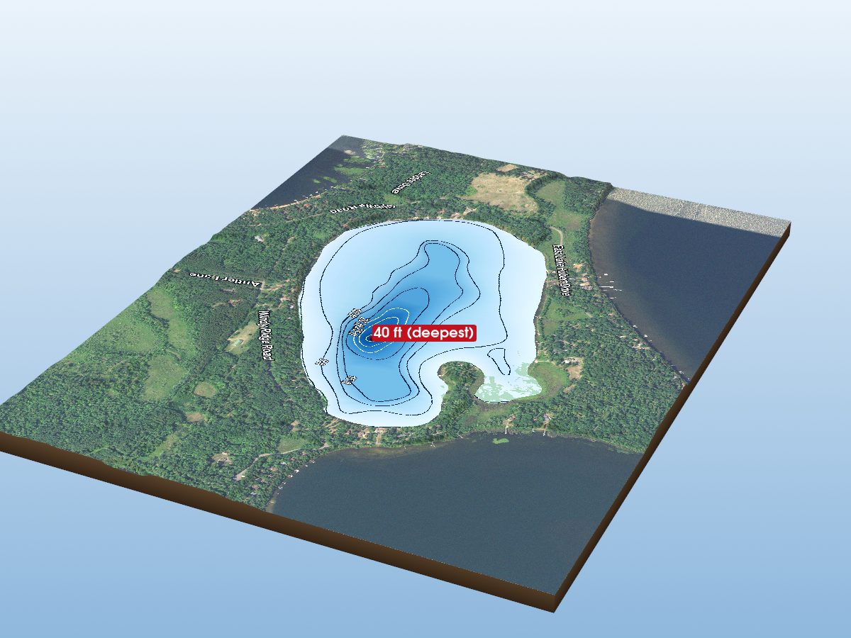 Depth map of Little Hubert Lake