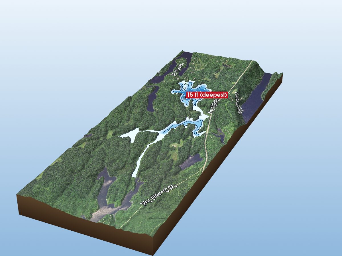 Depth map of Little Iron Lake