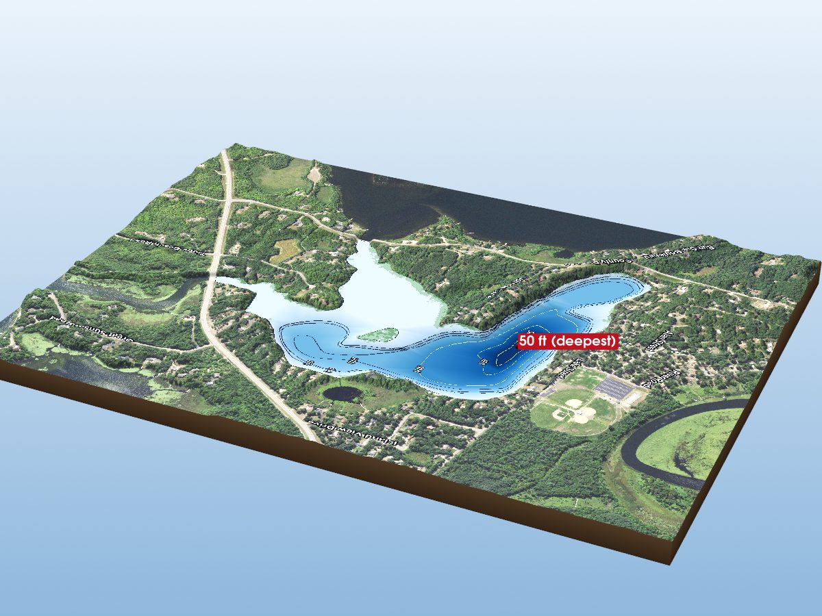 Depth map of Little Jay Gould Lake