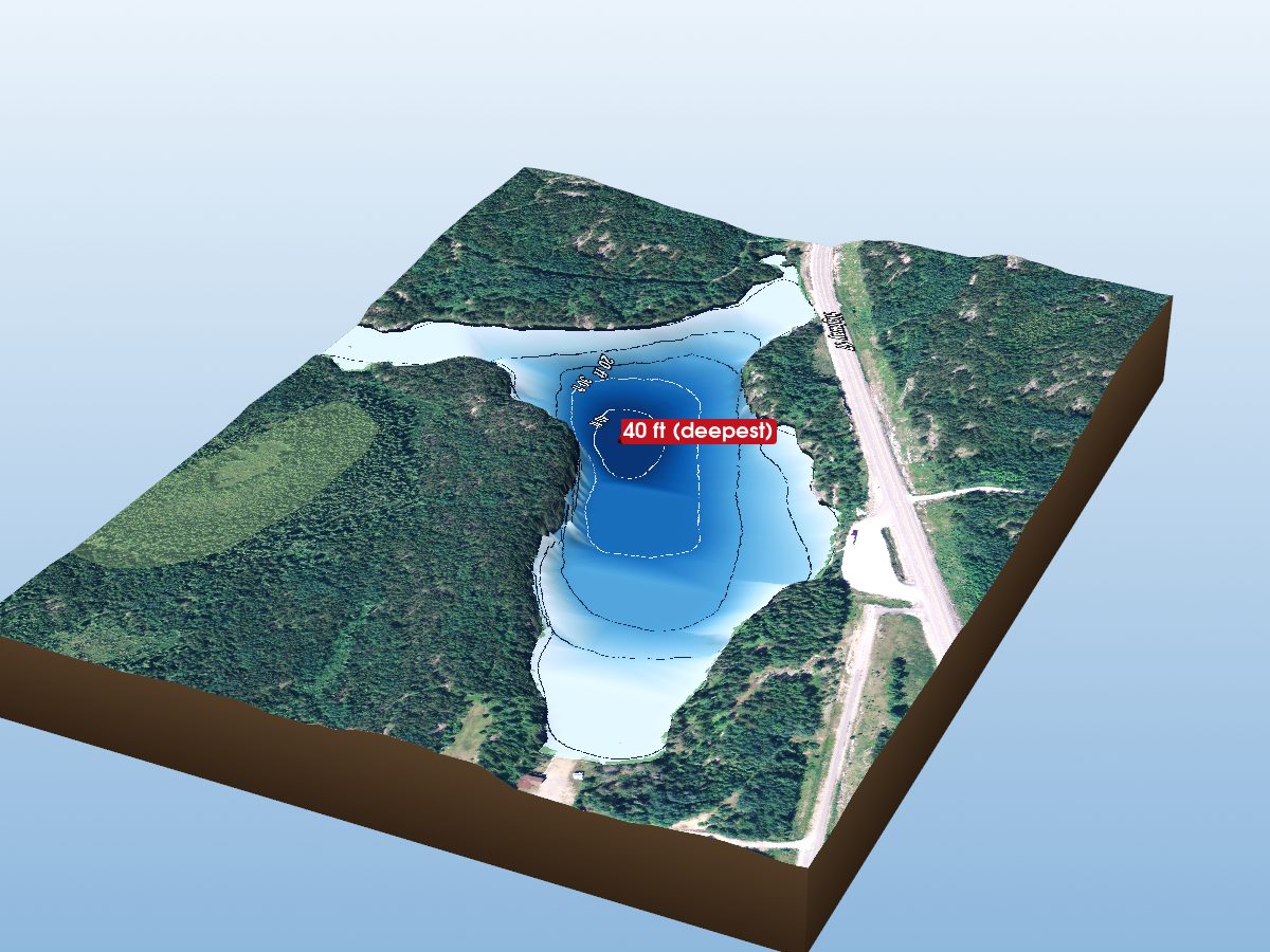 Depth map of Little Joe Lake