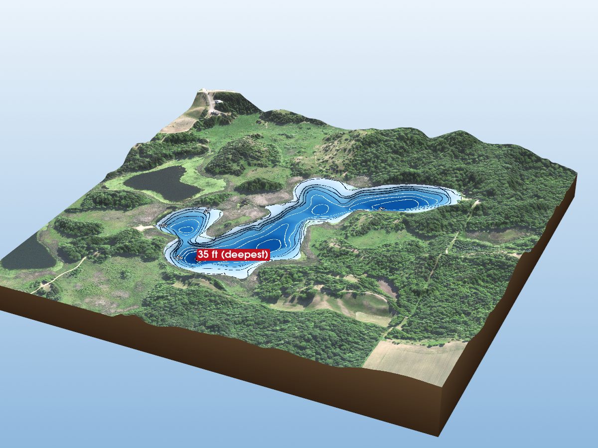 Depth map of Little John Lake