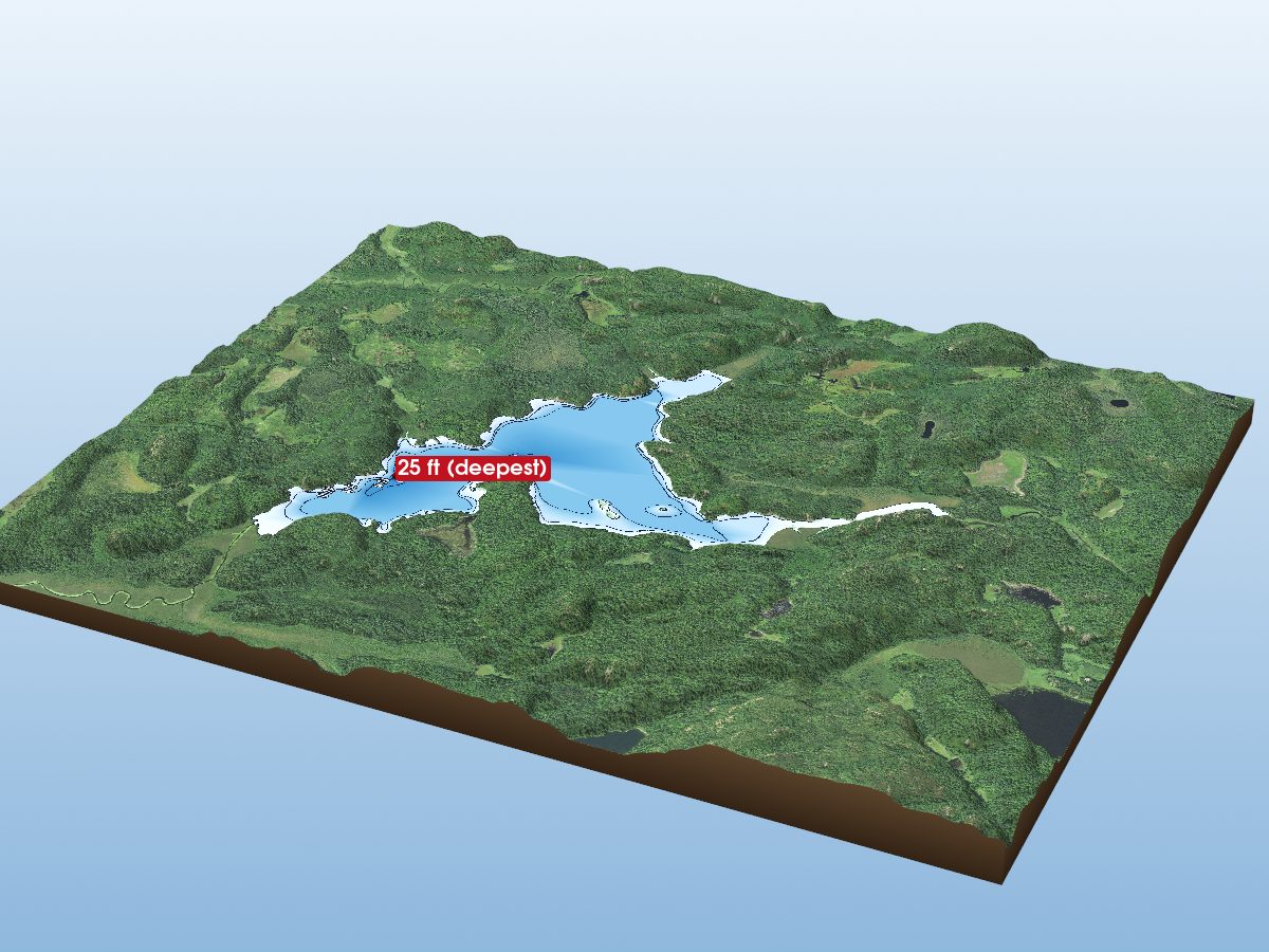 Depth map of Little Johnson Lake