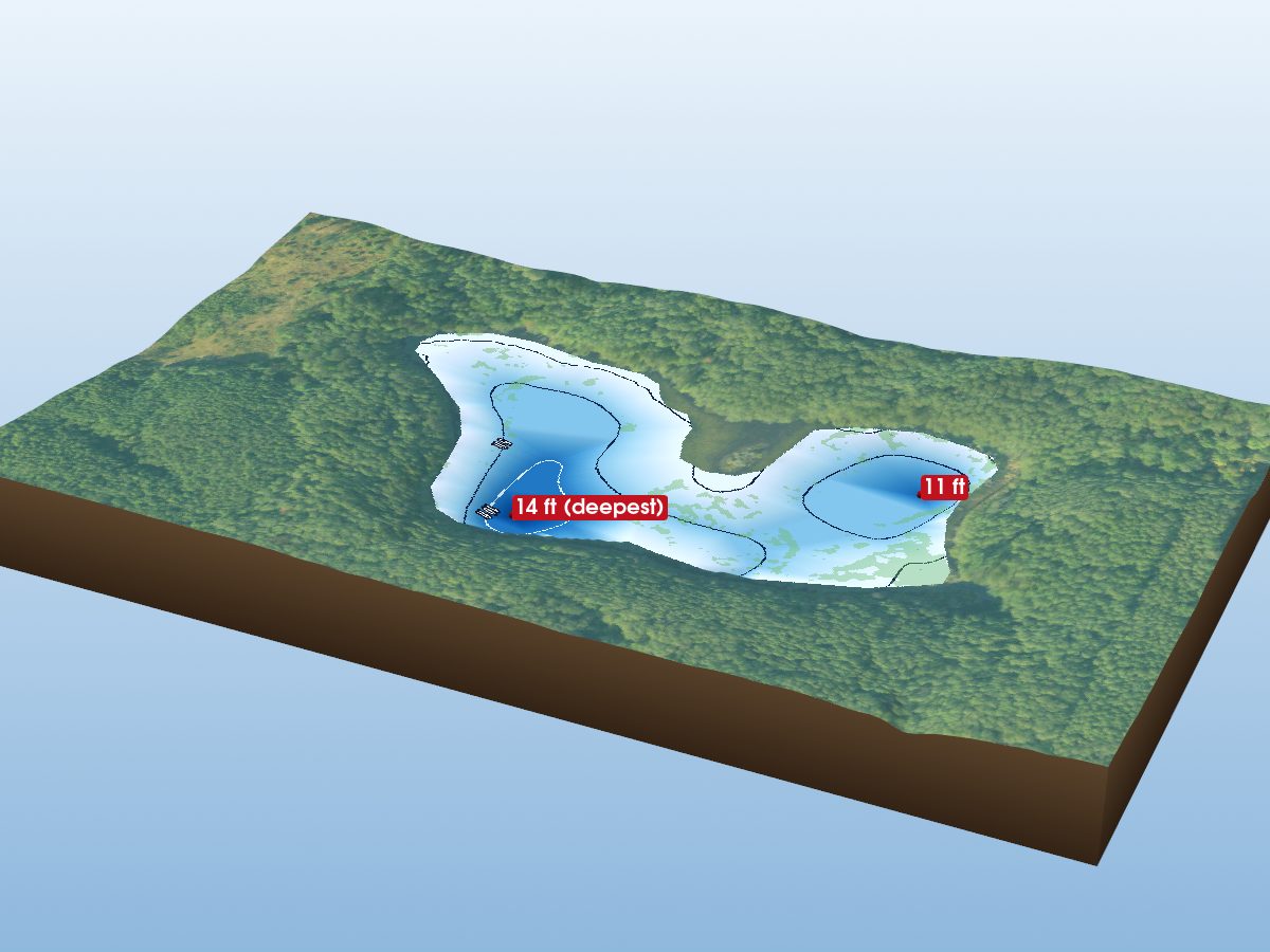 Depth map of Little K P Lake