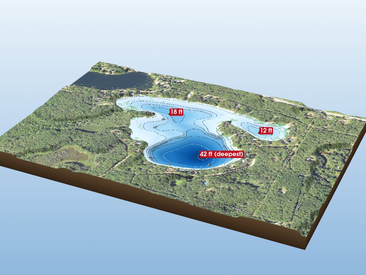Depth map of Little Lake Number One