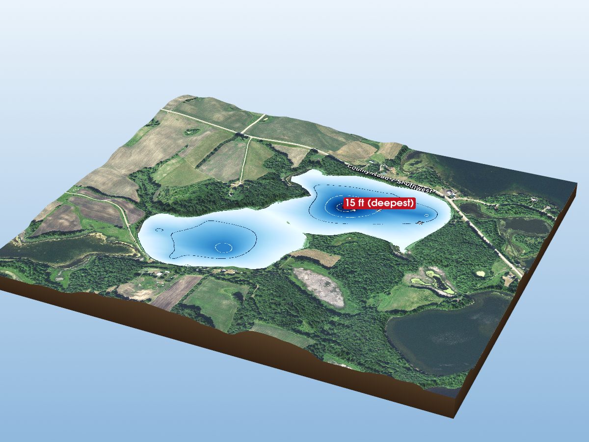 Depth map of Little Lake Oscar (Main)