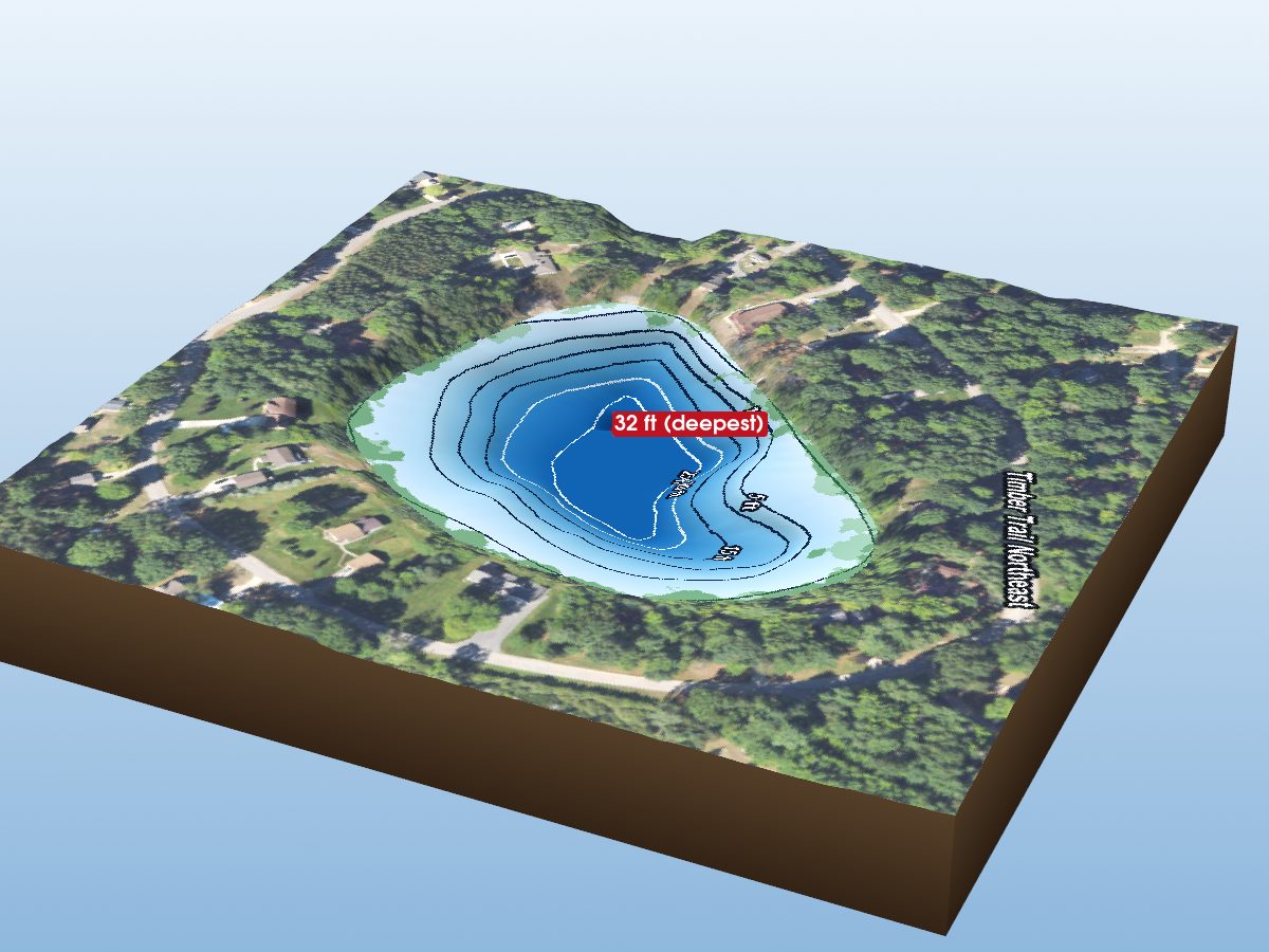 Depth map of Little Log Lake