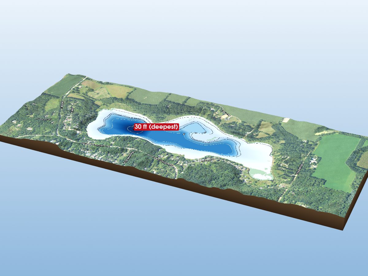 Depth map of Little Long Lake