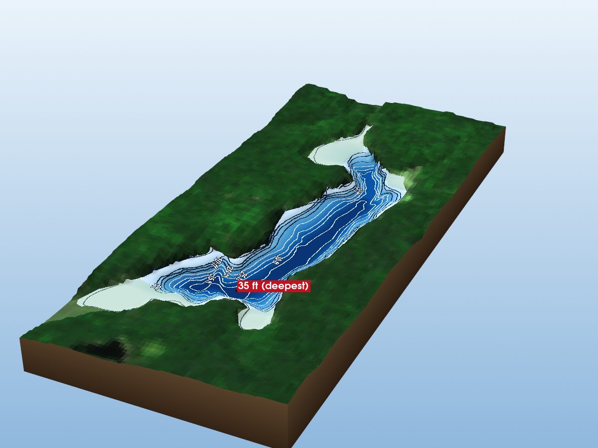 Depth map of Little Long Lake