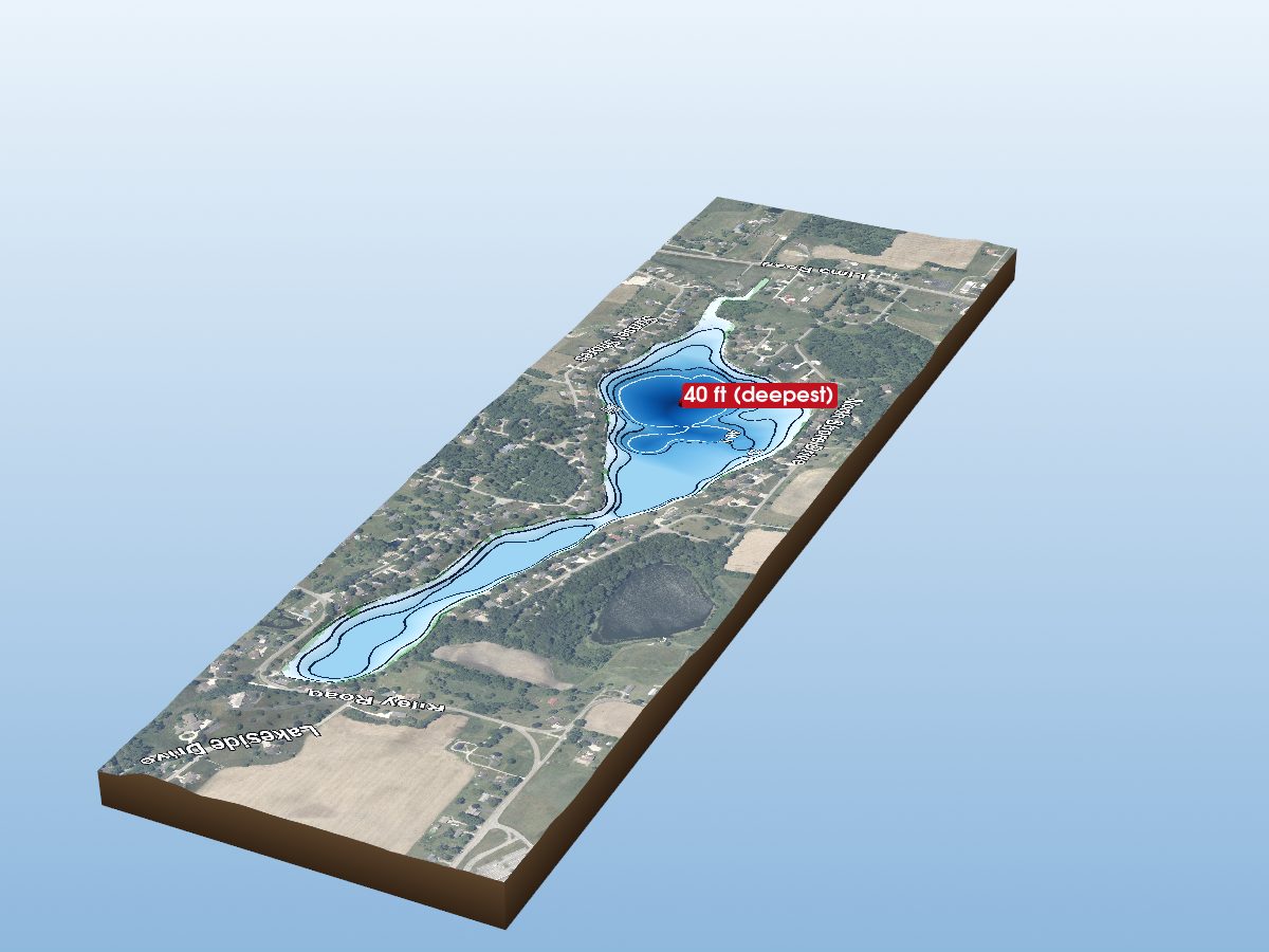 Depth map of Little Long Lake