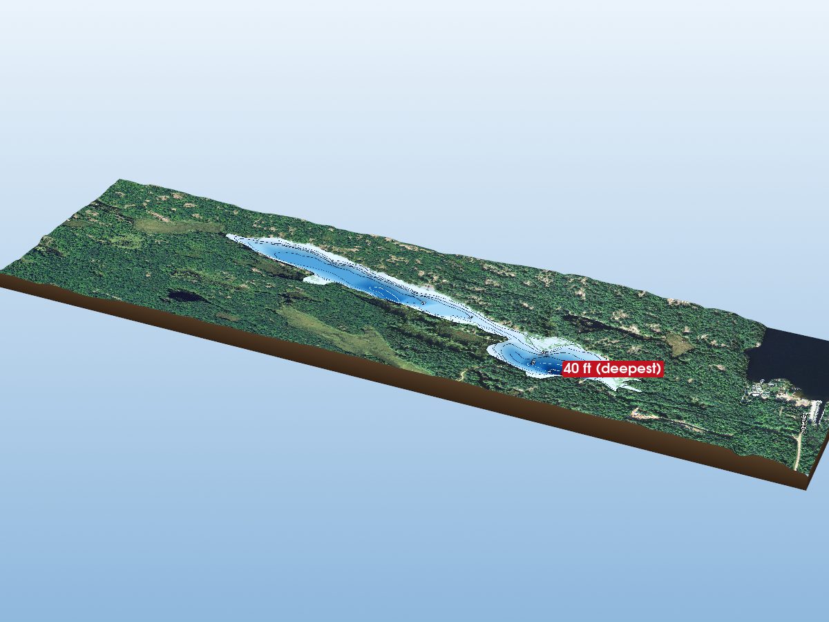 Depth map of Little Long Lake