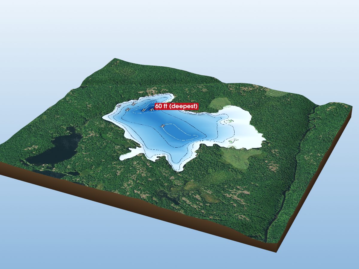 Depth map of Little Manitouwaba Lake