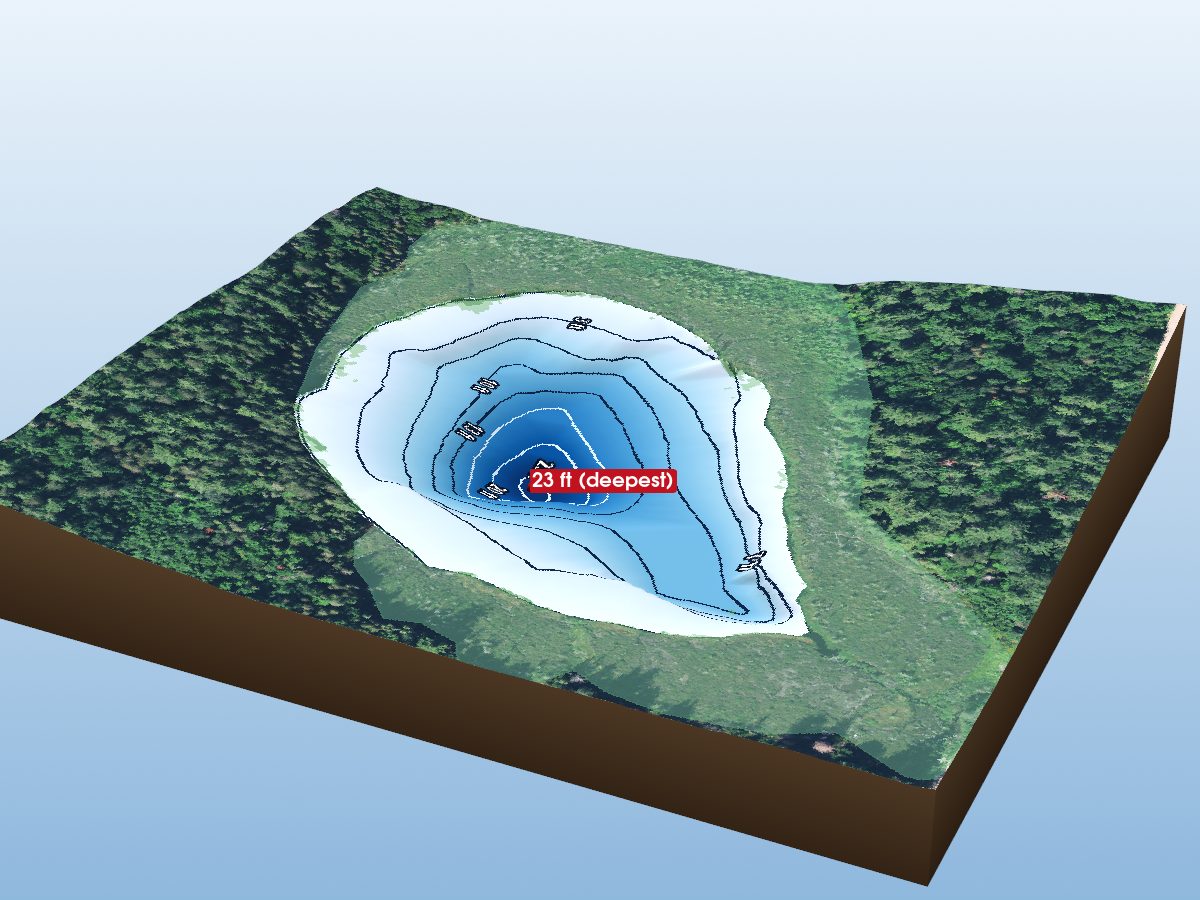 Depth map of Little Marten Lake