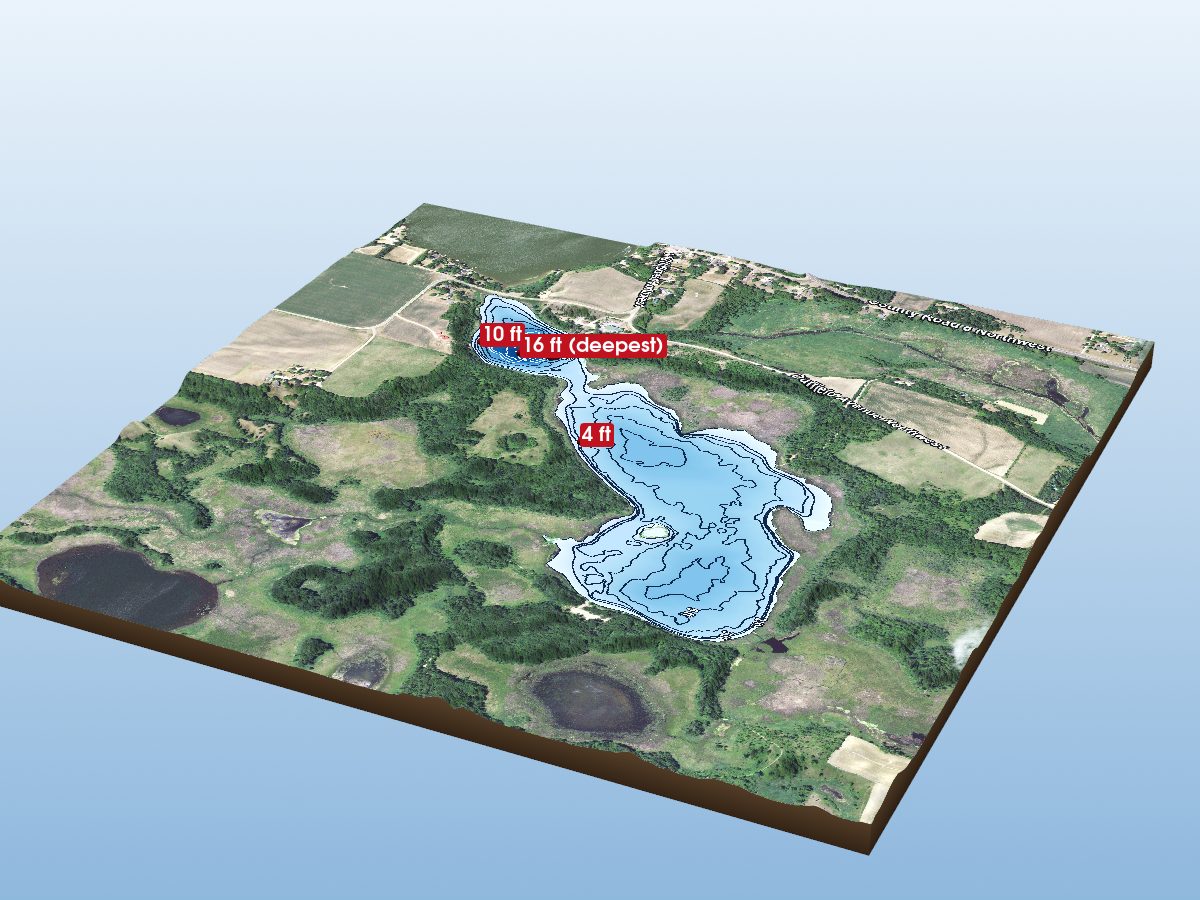 Depth map of Little Mary Lake