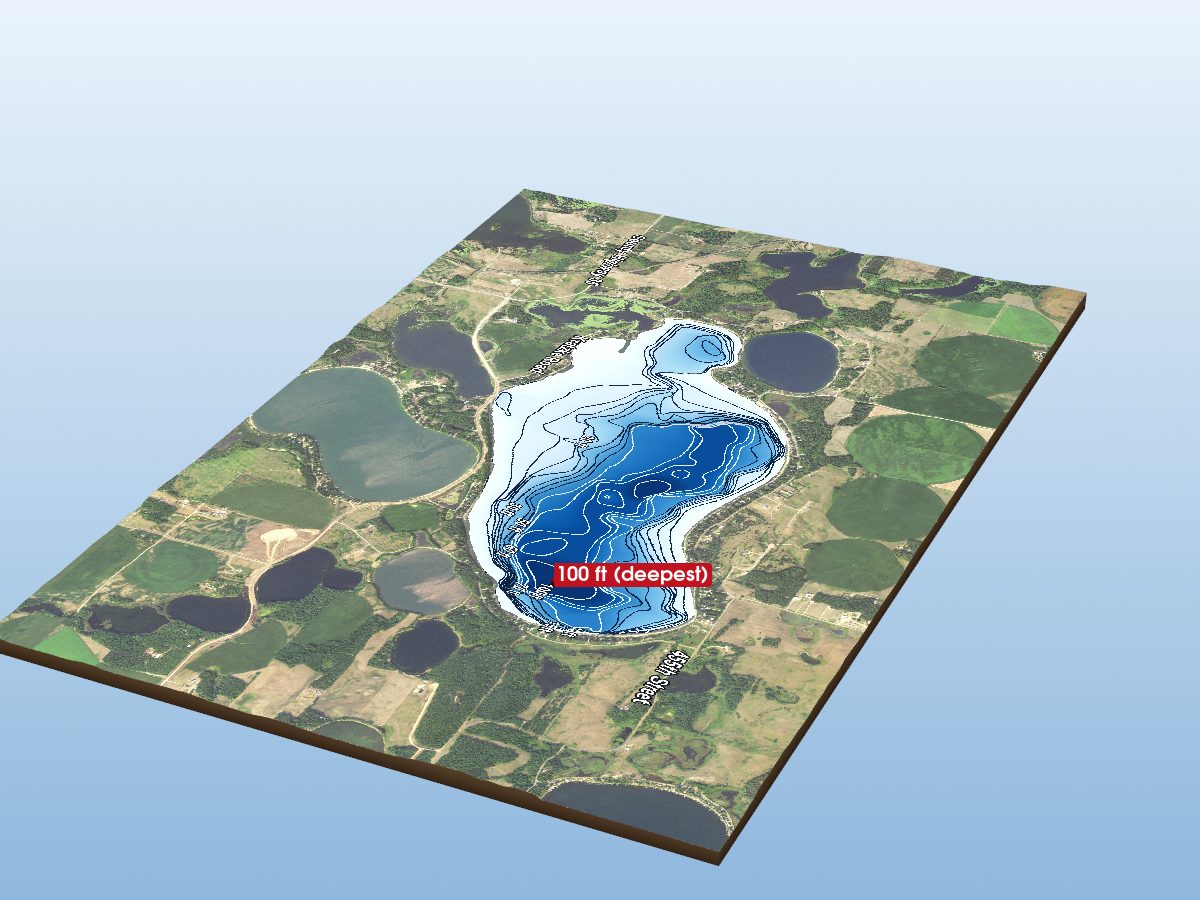 Depth map of Little McDonald Lake