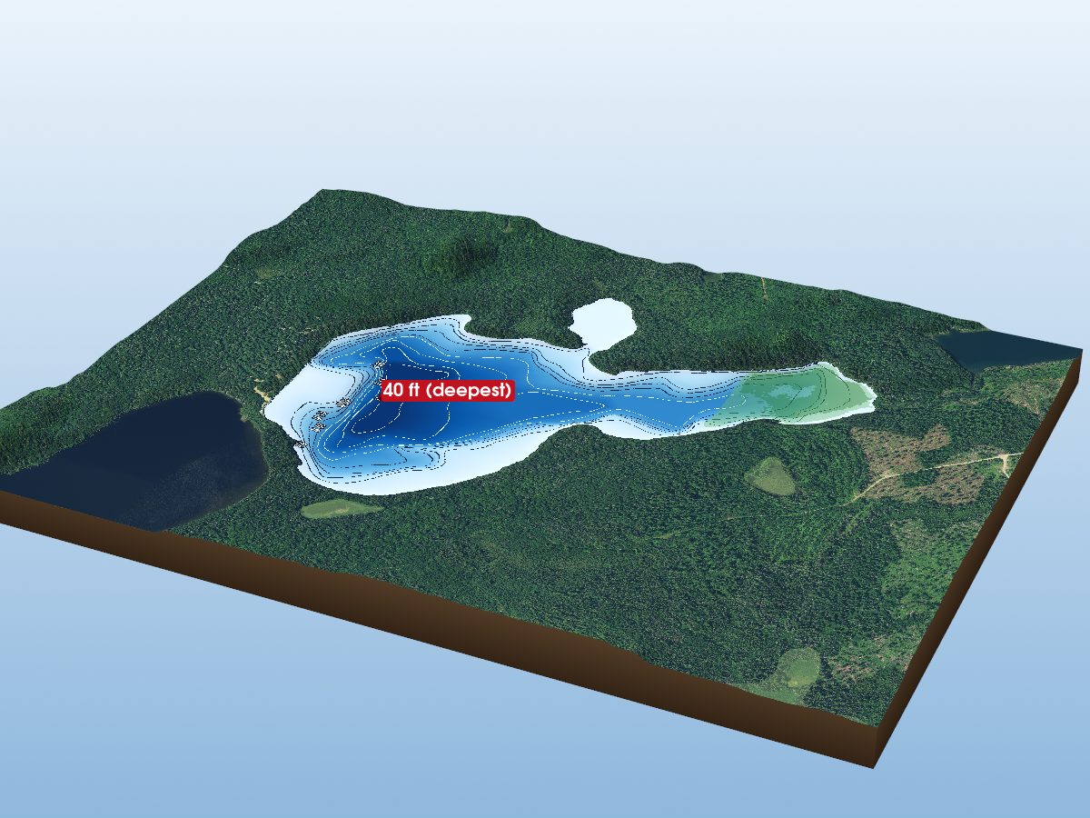 Depth map of Little McDougal Lake