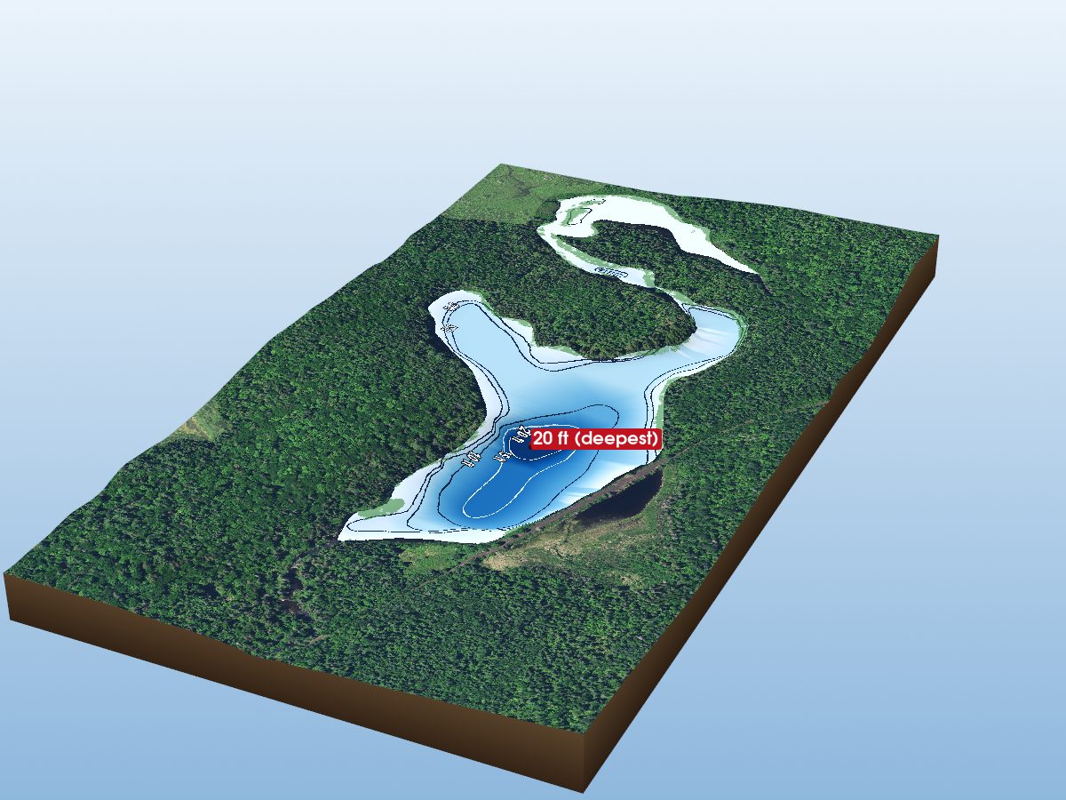 Depth map of Little Mink Lake