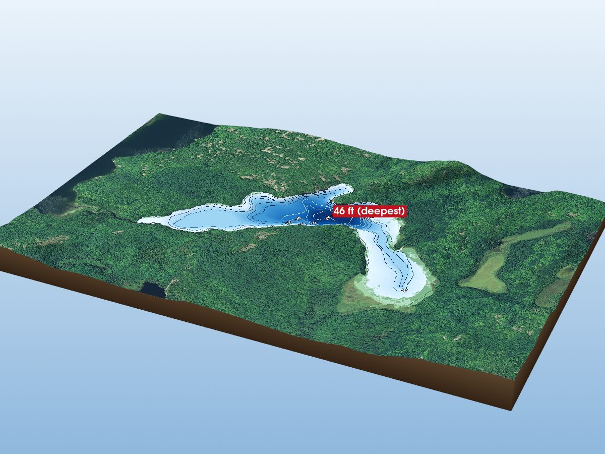 Depth map of Little Moon Lake