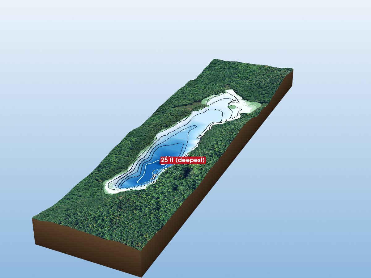 Depth map of Little Mosque Lake