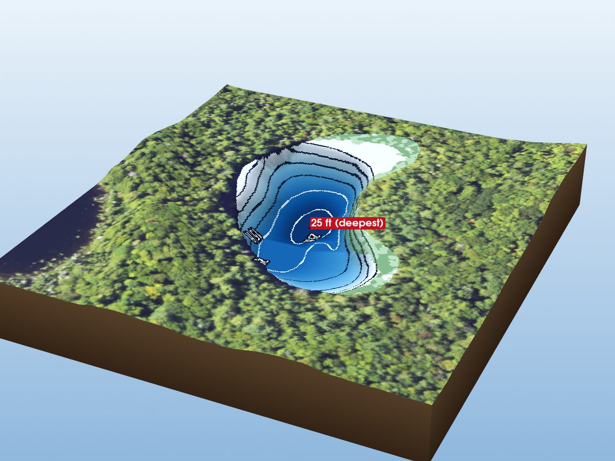 Depth map of Little Mosquito Lake