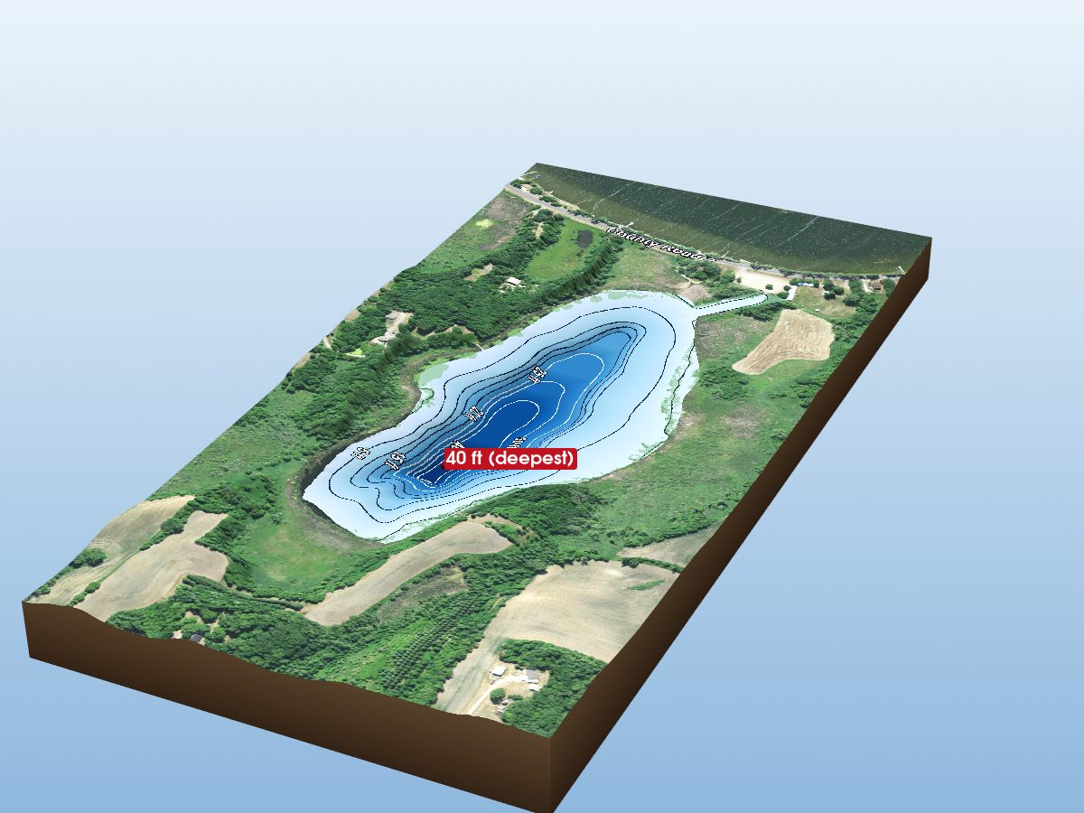 Depth map of Little Mud Lake