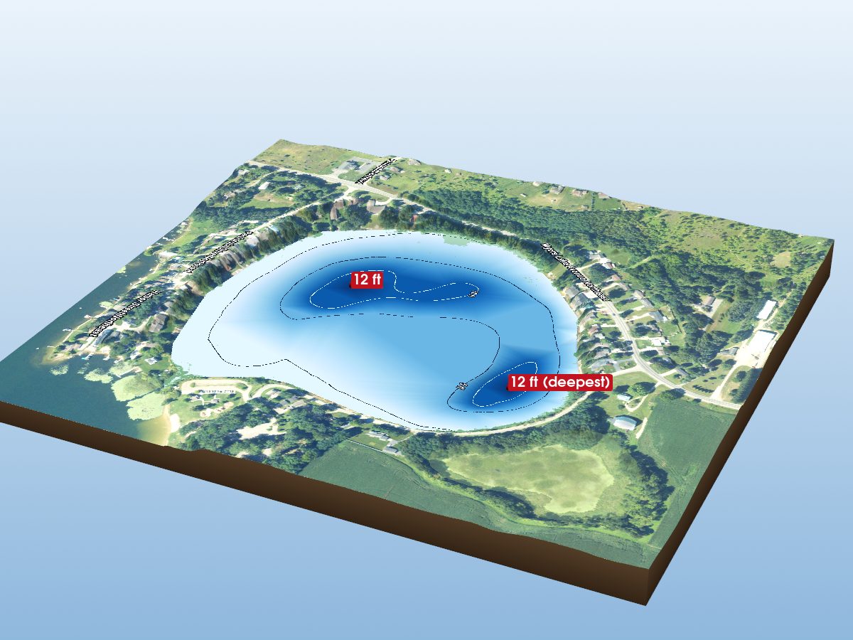 Depth map of Little Myers Lake