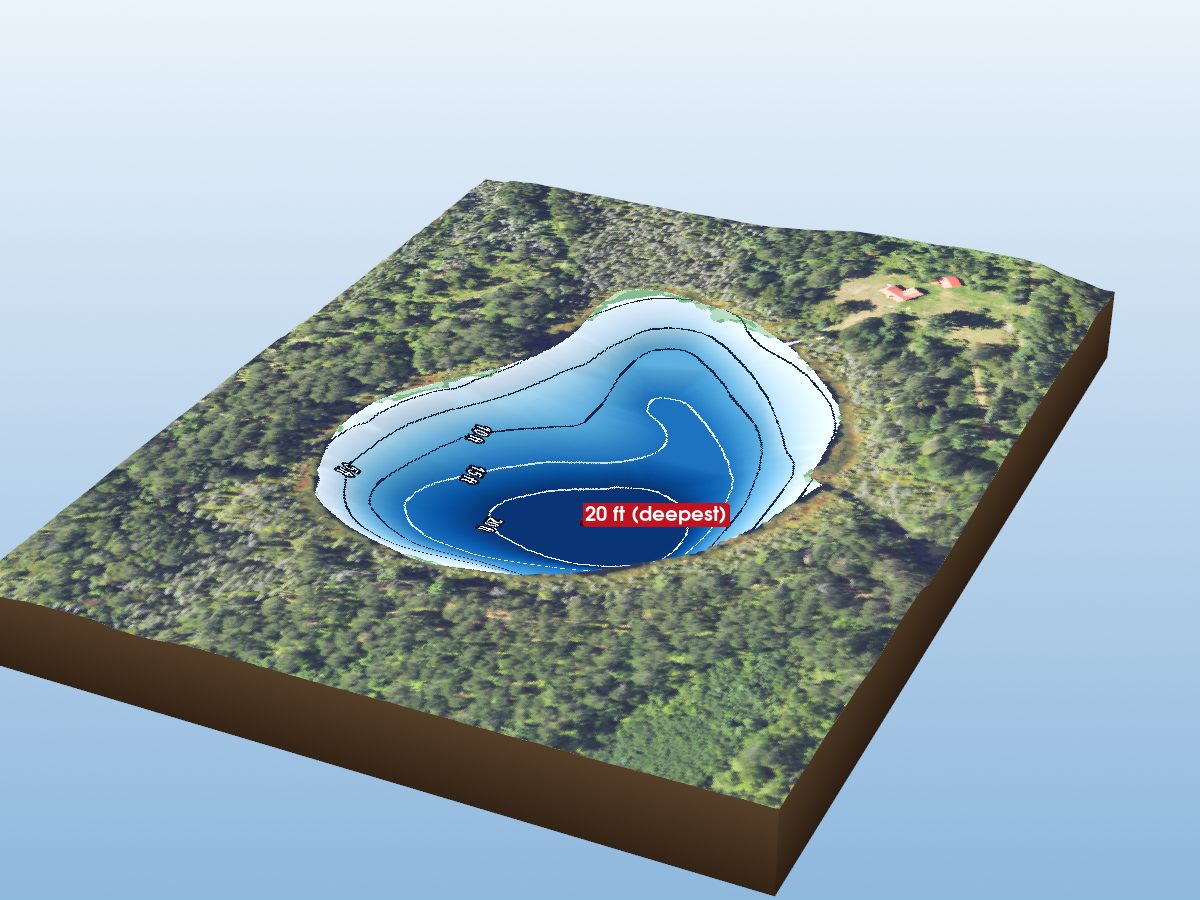 Depth map of Little Nesbit Lake