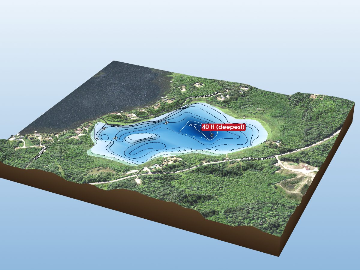 Depth map of Little North Star Lake
