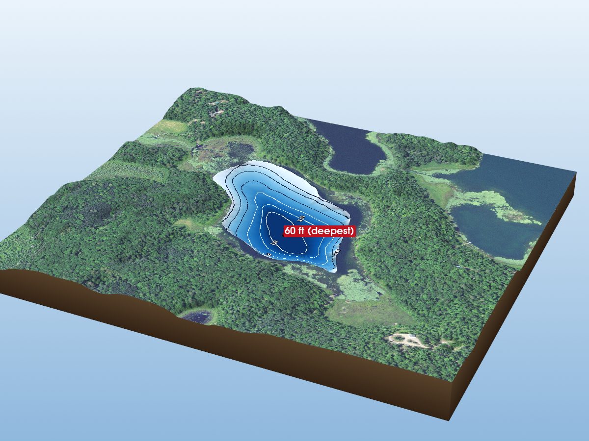 Depth map of Little Ox Lake