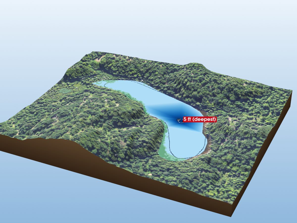 Depth map of Little Pelissier Lake