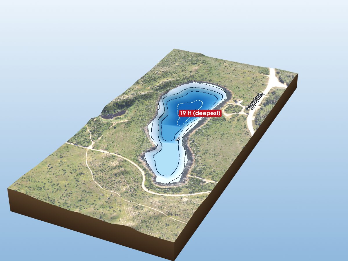 Depth map of Little Perch Lake