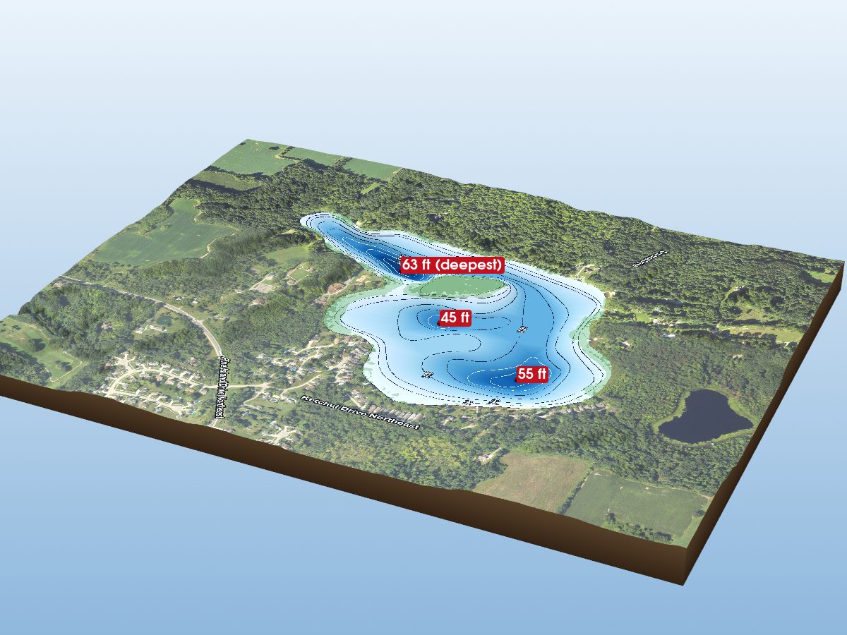 Depth map of Little Pine Island Lake